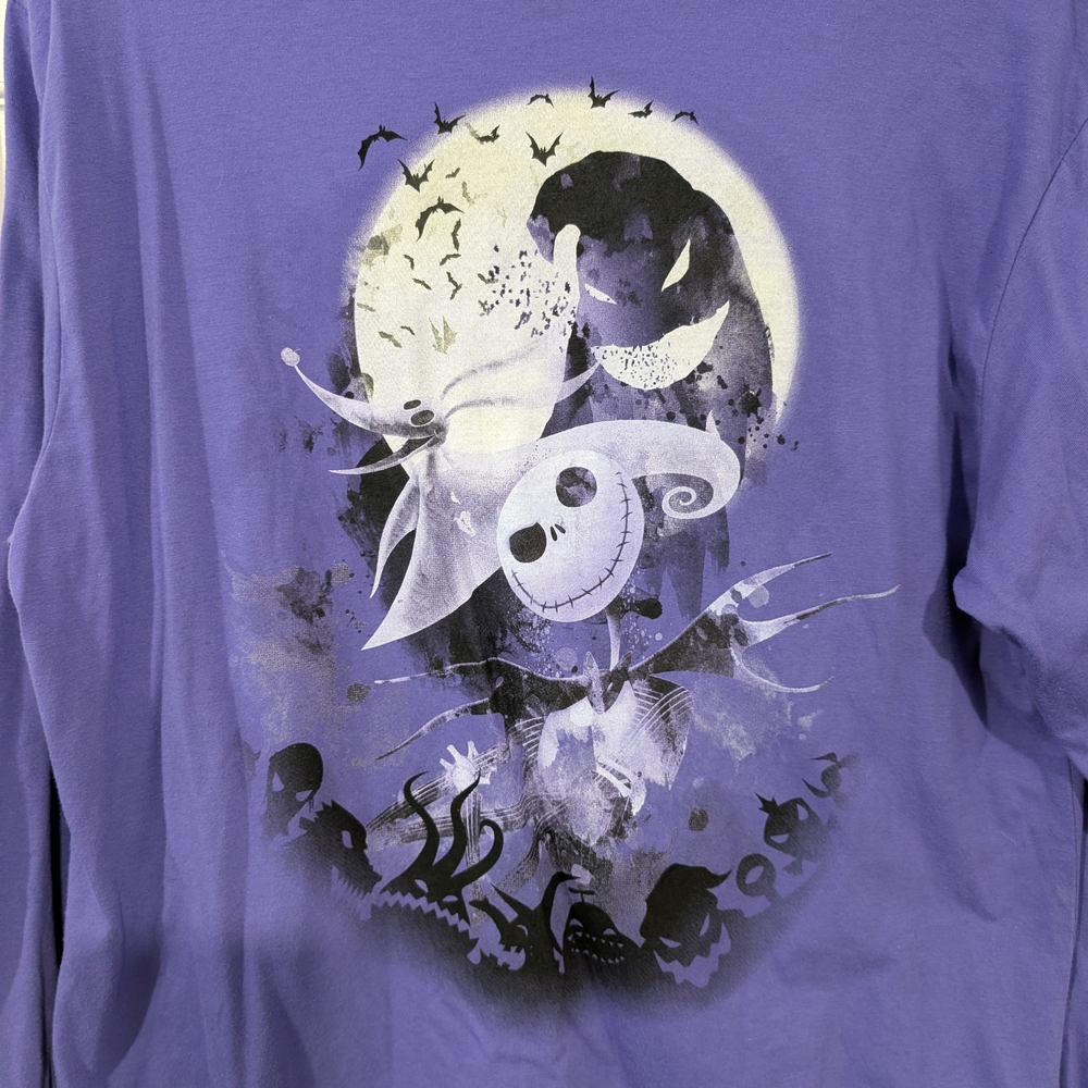 Disney Nightmare Before Christmas Purple Long Sleeve Graphic Tee in Size XL - Picture 5 of 10